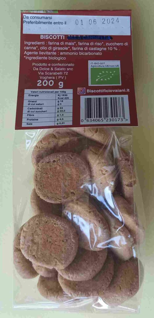 biscotti biologici alla farina di castagne
